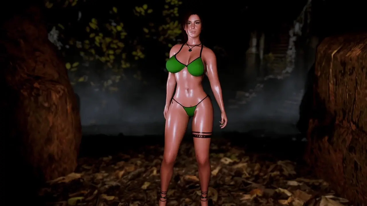 New Hentai: Oiled milf Lara Croft solo sexy dancing in a revealing bikini in forest - Stream & Download HD | rule34tv.com