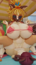 Victoria x Tama - Beach Straddle