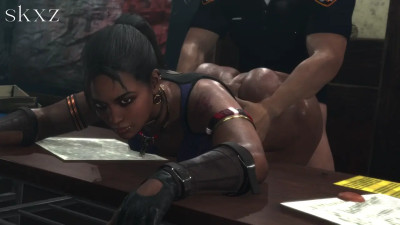 Sheva being caught from behind on the table [SKXZ]