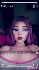 One second Kiriko's gaming, next she’s jerking off Hana's cock