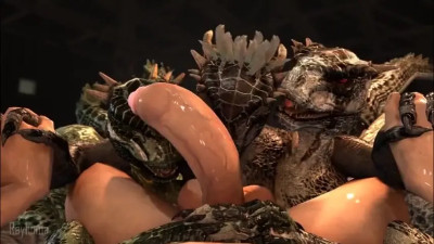 Argonian foursome Blowjob