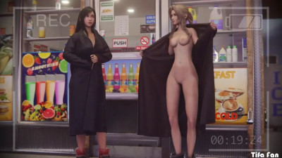 Tifa Lockhart and Aerith Gainsborough raising funds for Avalanche. [Holone]