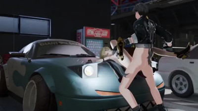 Rover fucks Eve on a car