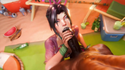 Psylocke gives you a oral on the beach   Psylocke ORAL version 2 BBC ♠️ (angle 1