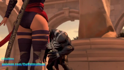 Psylocke surrender againts Venom  [Gwknimations]