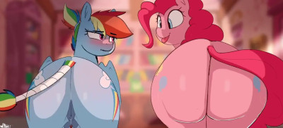 Rainbow Dash and Pinkie Pie twerk