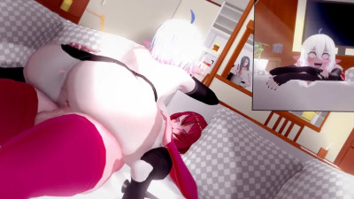 Xayah filling Briar's pussy