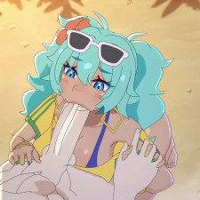 Hatsune Miku Brazilian woman loves having sex on the beach.